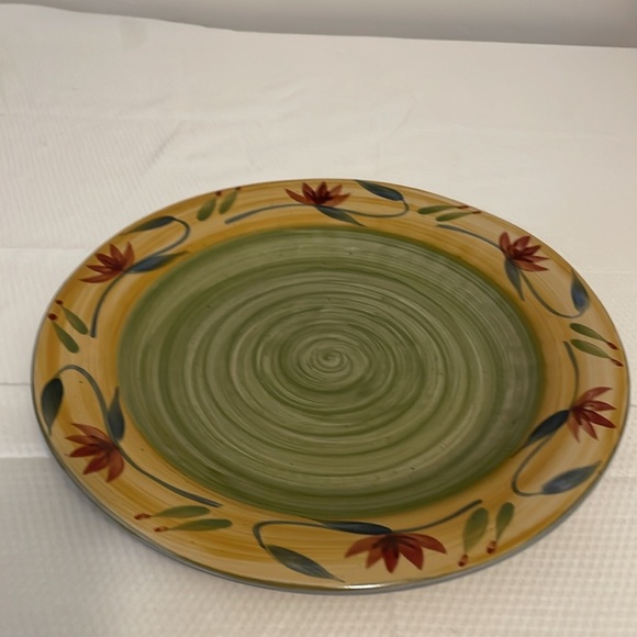 COPY - Pier 1 Elizabeth  Hand Painted  Ceramic 14” Deep Dish Serving Platter - Picture 5 of 8